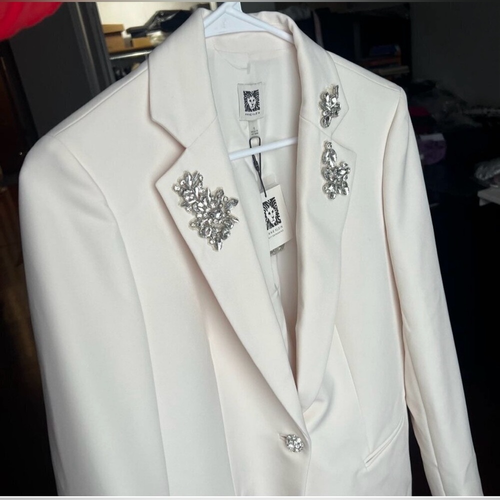 Anne Klein Women's Blazer Sz-4 Single-breasted, one-button style, featuring - Picture 13 of 13